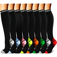 Compression Socks (8 Pairs), 15-20 mmHg is Best Athletic & Medical for Men & Women, Running, Flight, Travel, Nurses, Pregnant - Boost Performance, Blood Circulation & Recovery