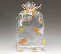 10ct"Gingerbread Man" 4x2x9" Medium Cello Cellophane Treat Food Snack Bags nfLG -1485