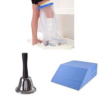 Long Leg Cast and Bandage Protector with DMI Ortho Bed Wedge Elevated Leg Pillow with Call Bell for Multipurposes