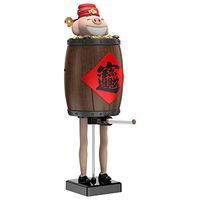 Uplord Novelty Cigarette Dispenser, Fashion Creative Elastic Automatic Cigarette Case Hold, Lucky Pig Decorative Wooden Barrel Cigarette Pocket Box for 10 Cigarette