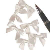 Mini White Satin Bows - 1 3/8 x 1 - 50 Pack