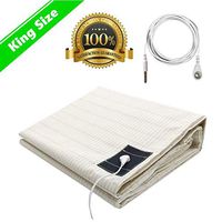 Earthing Sheets Silver Fiber Grounding Mat with Grounding Connection Cord Safe Sleep Therapy EMF Protection (76x80in)