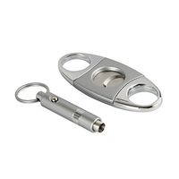 CIGARISM Stainless Steel Cigar Cutter Punch Set (Silver)