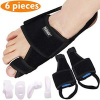 PediGoo Bunion Corrector and Bunion Relief Kit | Orthopedic Big Toe Straightener Separators | 100% Adjustable Bunion Splint for Women Men | Anti-Slide (Upgrade-Black, Foot Size 4-7)