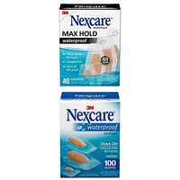 Nexcare Max Hold Waterproof Bandages 40 Bandages, Assorted and  Waterproof Bandages, Hypoallergenic, Virtually Invisible, 100 Bandages, Assorted Sizes