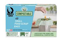 Hippo Sak Compostable Small Food Scrap Bags, 40 Count with Dispenser