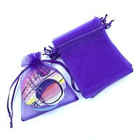 LYSXP 100pcs 5X7 Inches Christmas Drawstring Organza Gift Bag Pouches Drawstring Organza Jewelry Candy Pouch Party Wedding Favor Gift Bags (Dark Purple, 5"x7" (13x18cm))