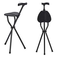 Walking Stick Aluminum Triangle Cane Chair Anti-Skid Walker Male Lightweight Multi-Function Stool Two-in-one Canecrutch Comfortable Seat Steel Pipe