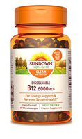 Sundown Sublingual Vitamin B-12 6000 mcg, 60 Tablets Cherry Flavor