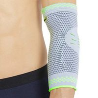 Neotech Care Elbow Support (1 Unit) with Silicon Gel Pad Insert - Lightweight, Elastic & Breathable Knitted Fabric Compression Sleeve - for Men, Women, Right or Left Arm - Grey Color (Small Size)