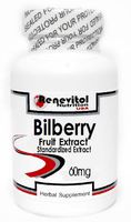 Bilberry Fruit Standardized Extract 60mg 200 Capsules ~ Renevitol