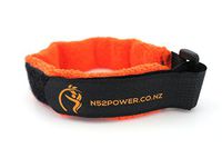 Magnetic Therapy Band Sports Recovery Aid Adjustable Magnetic Bracelet N52 Grade Neodymium Rare Earth Magnets Microfiber Covering Includes Carry Pouch by N52Power (Large, Black-Orange)
