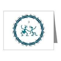 Note Cards (20 Pack) Primitive Dancing Duo Teal