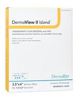 DermaRite Dermaview II Island Transparent Film Dressing with Pad