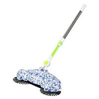 360 Rotary Home Use Magic Manual Telescopic Floor Dust Sweeper Lazy 3 in 1 Household Cleaning Hand Push Automatic Sweeper Broom Dustpan Trash Bin Cleaner (Blue)