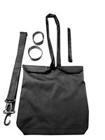 Urine Drainage Bag Holder with Catheter Pipe Cover & Adjustable Strap - Black