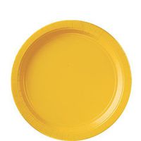 Round Paper Plates | 20ct (7 inch, Yellow Sunshine)