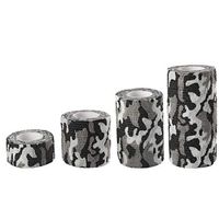 Andux Land Self-Adhesive Bandage 4 Rolls Cohesive Wrap Bandaging Tape ZZTXBD-04 (Black White Camouflage)