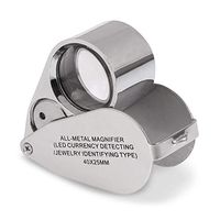 40x Magnifying Glass with 2 LED and UV Lamps for Coins Jewelry Appraisal Banknote Detector Mini Folding Metal Magnifier LIXFDJ Vision Assisted Magnification