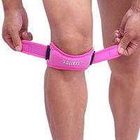 🍀Libobo🍀Parental Gifts Knee Support Patella Tendon Brace Strap Stabilizer Relieve Pain (Pink)