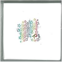 Pack of 15 Luxury 70th Birthday Foil Finished Large Napkins (3 Ply)