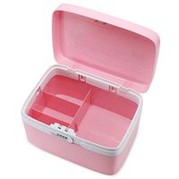 AA-JJUYP Medical Box, Combination Lock Medicine Box with 4 Separate Compartments 10L Prescription Pill Case Storage Box with Code Locking Safe for First Aid (Pink)