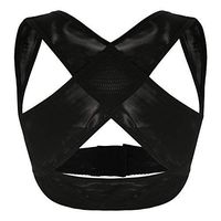 GLOGLOW Lady Chest Support Adjustable Belt Posture Corrector Breast Shaping Band for Women(Black XL)