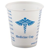 SOLO Cup Company Paper Medical & Dental Graduated Cups, White/Blue, 3 oz, 100/Bag, 50 Sleeves of 100 Cups, 5000 Per Case