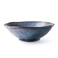 AXZHYX Bowl Bowl Wind Creative Personality Rule Dessert Bowl Vegetable Salad Bowl Wave Bowl Hotel Tableware Home Noodles Boiled Fish Soup Bowl