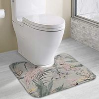 BradStaplesz Unisex Tropical Flamingo with Plant Fashion U-Shaped Toilet Toilet Carpet 15.8"x19.3"