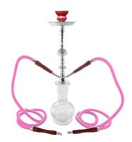 2 hose 20" White Hookah shisha nargila bar narguile nargile glass water Vase new