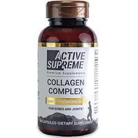 Collagen Pills Type 2 Complex for Healthier Joints - Grass Fed Beef Collagen Hydrolyzed Type 2 Capsules with Vitamin C and Hyaluronic Acid - by Active Supreme