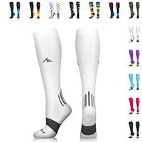 NEWZILL Compression Socks (20-30mmHg) for Men & Women (White, Large)