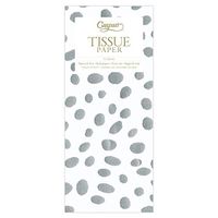 Caspari Spots Tissue Paper in Silver, 8 Sheets Included