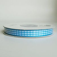 Polyester Gingham Ribbon, 3/8-inch, 25-Yard (Light Blue)