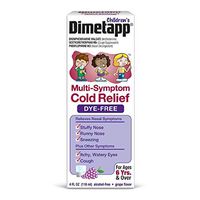 Dimetapp Children's Multi-Symptom Cold Dye-Free, Grape, 4 fl oz (Pack of 2)