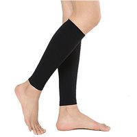 Calf Compression Sleeve 15-20mmHg for Men & Women - Best Footless Compression Socks for Shin Splint & Leg Pain Relief, Running, Nurses & Maternity. Improves Circulation and Recovery.(Black-XL)