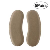 ROSENICE Heel Liners 5 Pairs Self Adhesive Soft Sponge Foot Protector Heel Grips(Coffee）