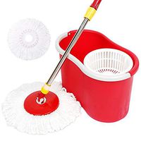 Broom and Dustpan with Long Handle Telescopic Upri Rotating mop - Stainless Steel Lazy mop, Household Absorbent mop
