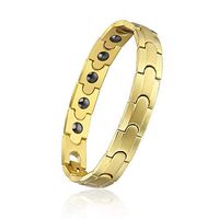 Men Women Titanium Steel Power Germanium Magnetic Therapy Bracelet for Arthritis Pain Relief Anti-Radiation Wristband(Imported,3000 Gauss Each Link)