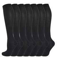 7 Pack 20-30mmhg Compression Socks for Men & Women-Best for Running,Athletic,Medical,Pregnancy and Travel(L/XL-US Women 8-15.5,Men 8-14)