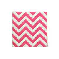 Chevron Beverage Napkins | 20ct (Hot Pink and White)