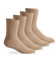 Carolina Ultimate Mens Diabetic Non-Binding Khaki Dress Crew Socks 4 Pair Pack (Shoe Size: 9-13 / Sock Size: 10-13, Khaki)
