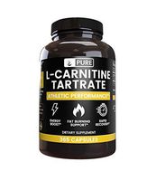 Naturally Sourced L-Carnitine Tartrate, 3-Month Supply, 365 Capsules, No Rice or Magnesium Fillers, Potent, Made in The USA, Undiluted, No Gluten, L-Carnatine Tartrate with No Additives