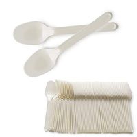 Mini Spoons for Desserts, 100-Count Biodegradable Disposable Tasting Spoons, Eco-Friendly CPLA Small Sample Spoons for Ice Cream, Gelato, and other Desserts, 4-Inch