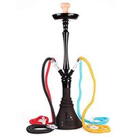 Douup 33.4" High 4 Hoses Arab Hookah, Shisha Narguile Set with Tobacco Bowl, Luxury Exquisite 4 Pipes Hookah, Shisha Smoking Party Set, 3 Color Optional,Black