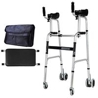 Standard Walkers Elderly People Foldable Walker Adjustable Walking Assist Equipped Wheels Equipped with Arm Rest Pad for The Limited Mobility with Disabled,J