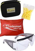 TRADESMART Large Over Prescription Glasses and Ear Plugs – Ear and Eye Protection for The Gun Range with 37 pc First Aid Kit, – UV400 Anti-Fog and Anti-Scratch Clear Glasses (Yellow)