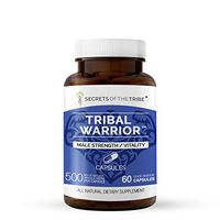 Tribal Warrior 60 Capsules, 500 mg, Pine Pollen, Maca, Korean Red Ginseng,Barrenwort,Ashwagandha,Hawthorn,Saw Palmetto,Linden,Cordyceps. Male Strength/Vitality (60 Capsules)