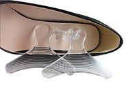 UZZO Foot Comfort Pain Relief Pack,3 Pairs Self Adhesive Silicone Shoe Heel Grips Pads, Clear Foot Care Back Heel Liner Pads, Prevent Foot Pain, Blister, Offer Better Shoes Fit With 1Free Keyring